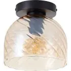 Brilliant Casto Deckenleuchte Glas Metall Schwarz Beige | 190mm - Geeignet für 1x E27